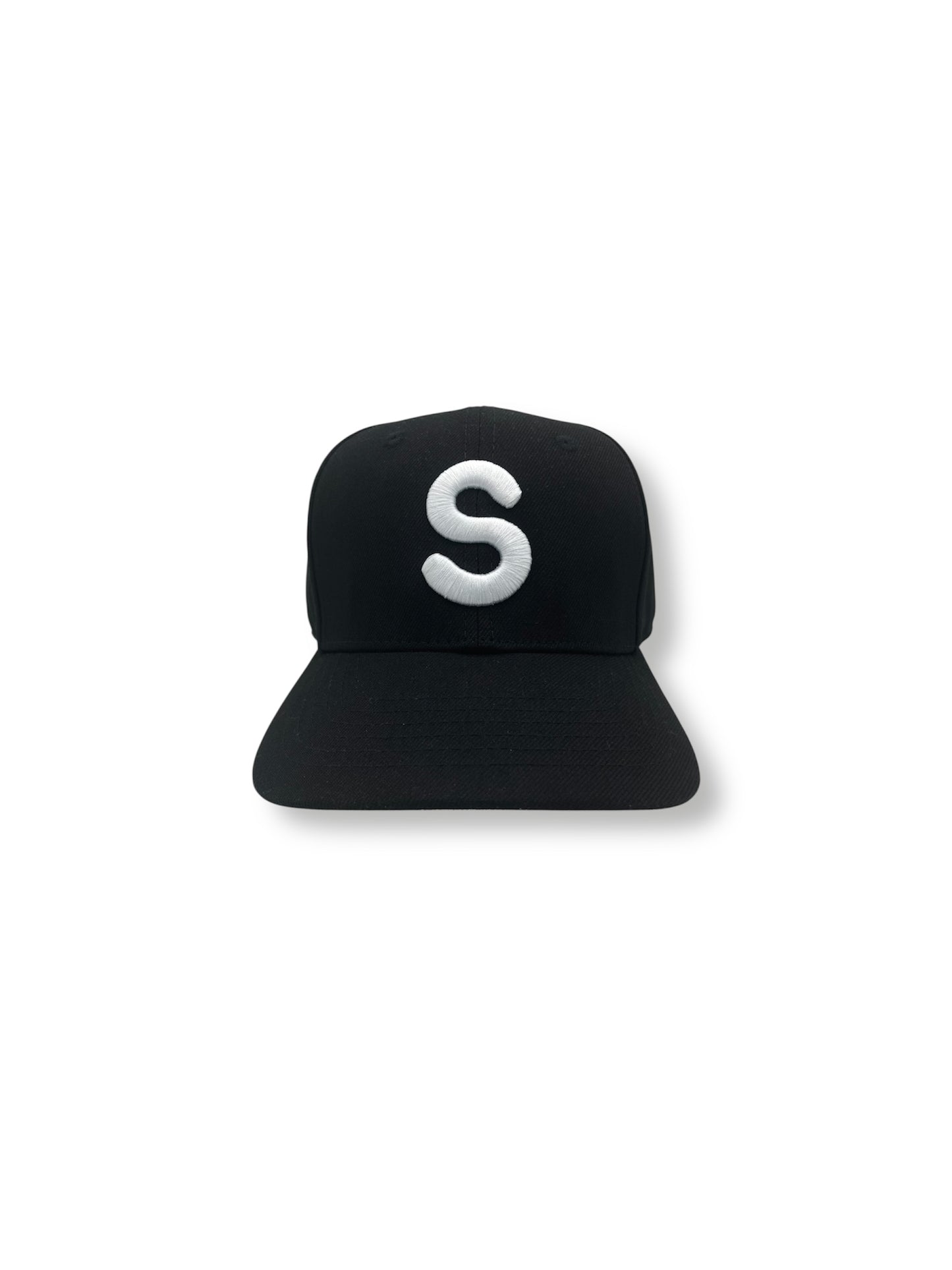 STRKRS mens women's unisex 3D embroidered wool acrylic % cotton structured six-panel snapback Perfect S Logo cap.